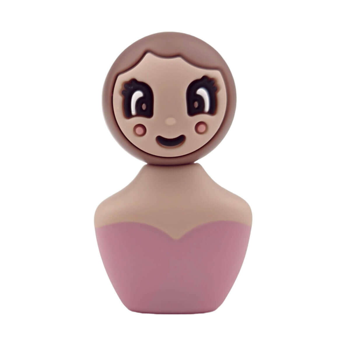 Perles en silicone - Lucky doll - Body -Wood/Raspberry – Image 2