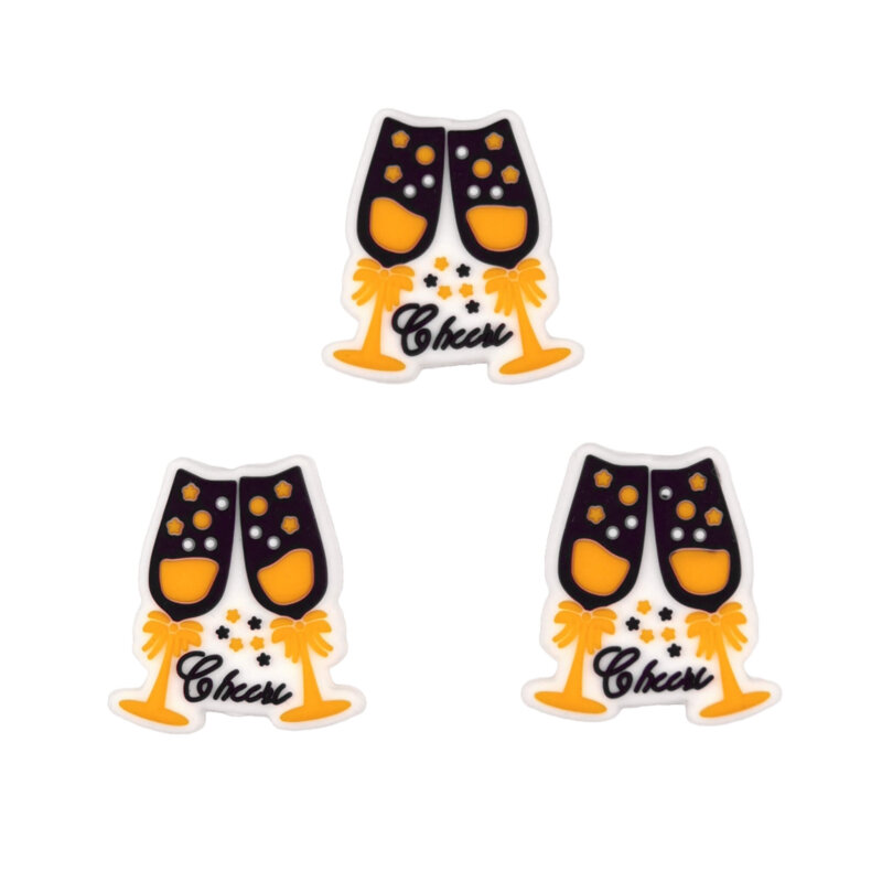 Perle de silicone - Verre Cheers / Cheers - Jaune ocre
