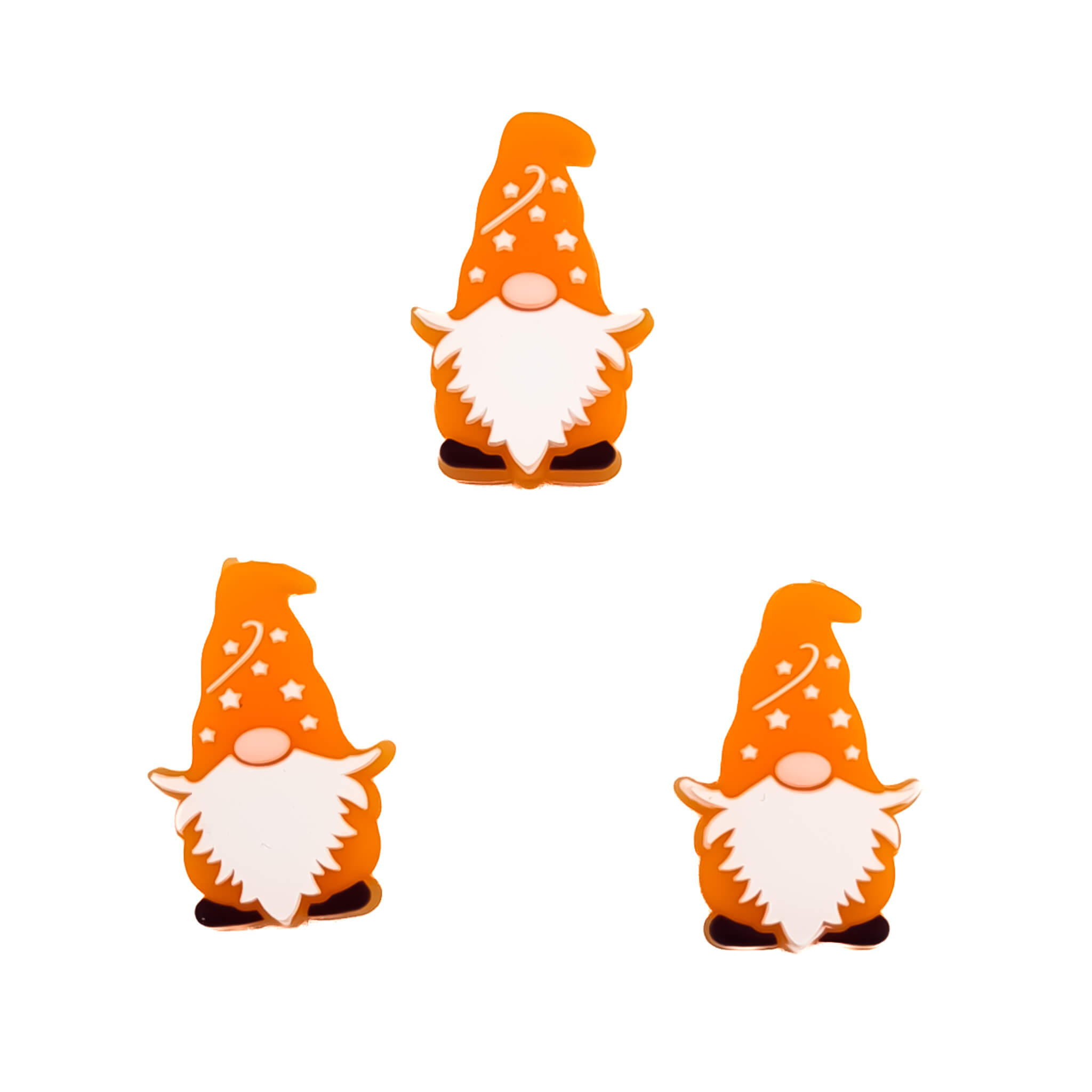 20231113_113437 Siliconen kralen - Gnome / Tuinkabouter met Baard - Oranje - Afbeelding 1