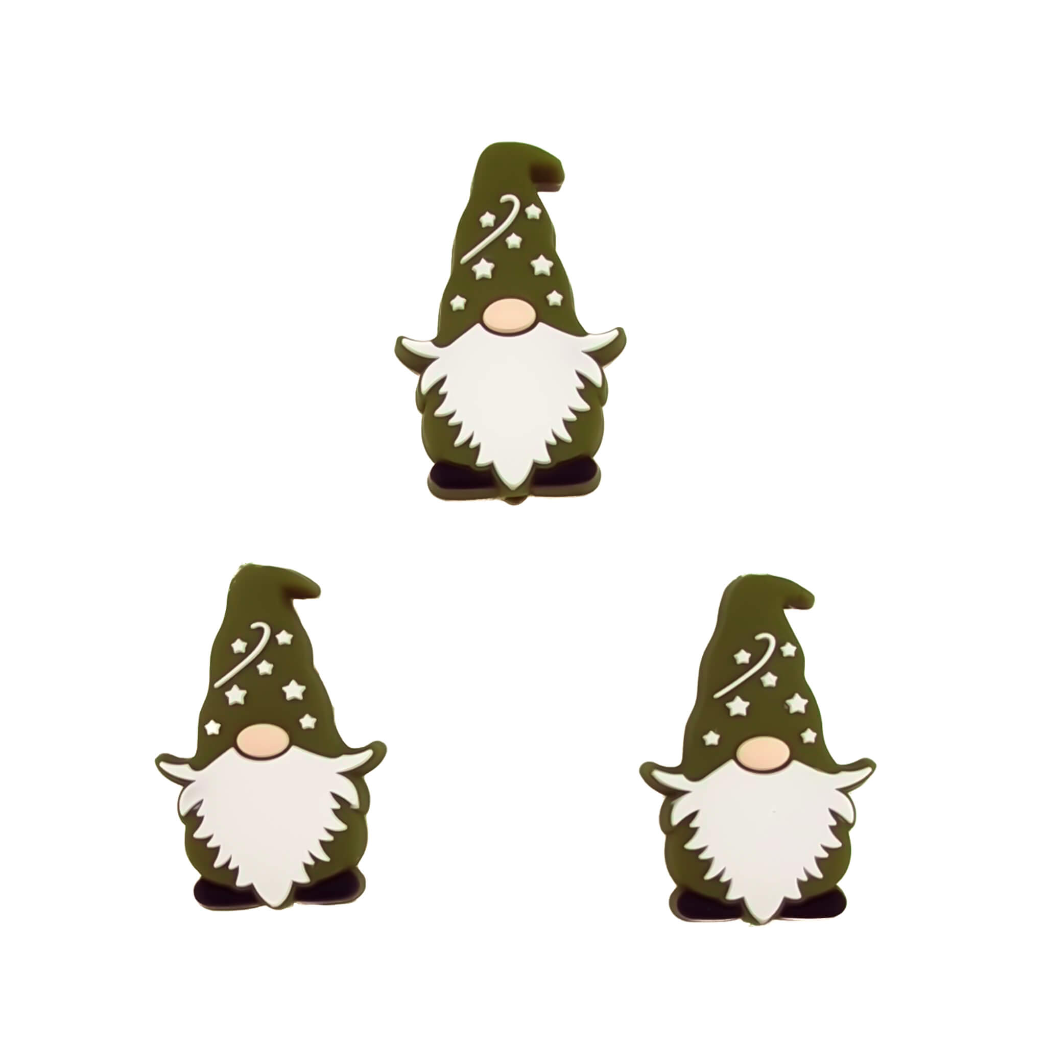 20231113_113605 Siliconen kralen - Gnome / Tuinkabouter met Baard - Mos Groen - Afbeelding 1