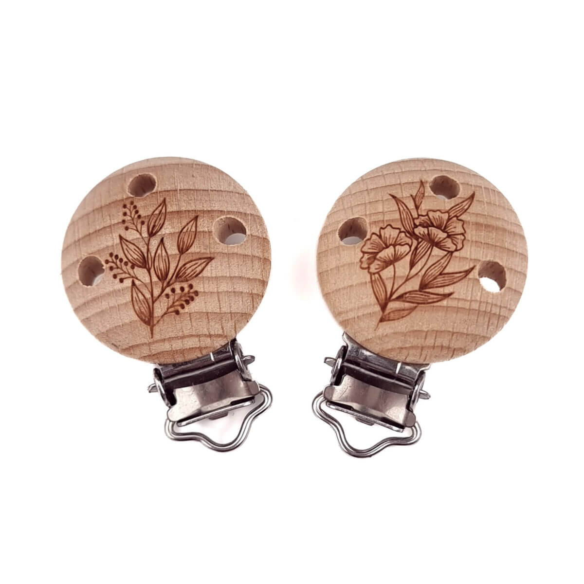 Gegraveerde houten speenclips - EN12586 - Fazanten bes - Afbeelding 2