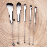 Maquillage Maquillage Argent Pinceau Rowable Silicone Perles Personnalisé Cadeau Maman Fille Vacances Mariage