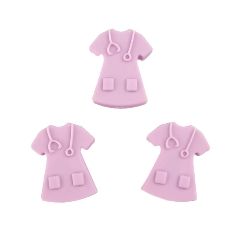 Silikonperlen - Krankenschwestern - Uniform - Puderflieder