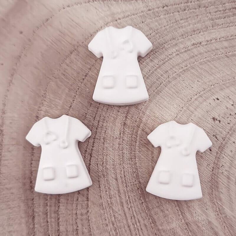 Silikonperlen - Krankenschwestern - Uniform - Weiß