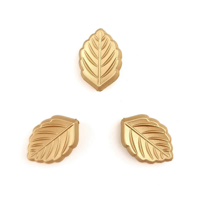 Perle de silicone - Feuille - Naturelle - Petite - Pépite d'or