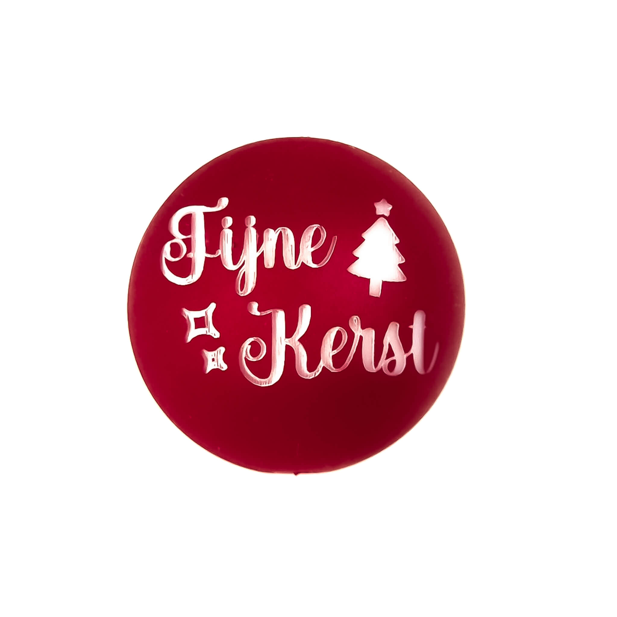 20231221_145552 Silicone Bead - Engraved - Merry Christmas- Red Nugget - Image 1