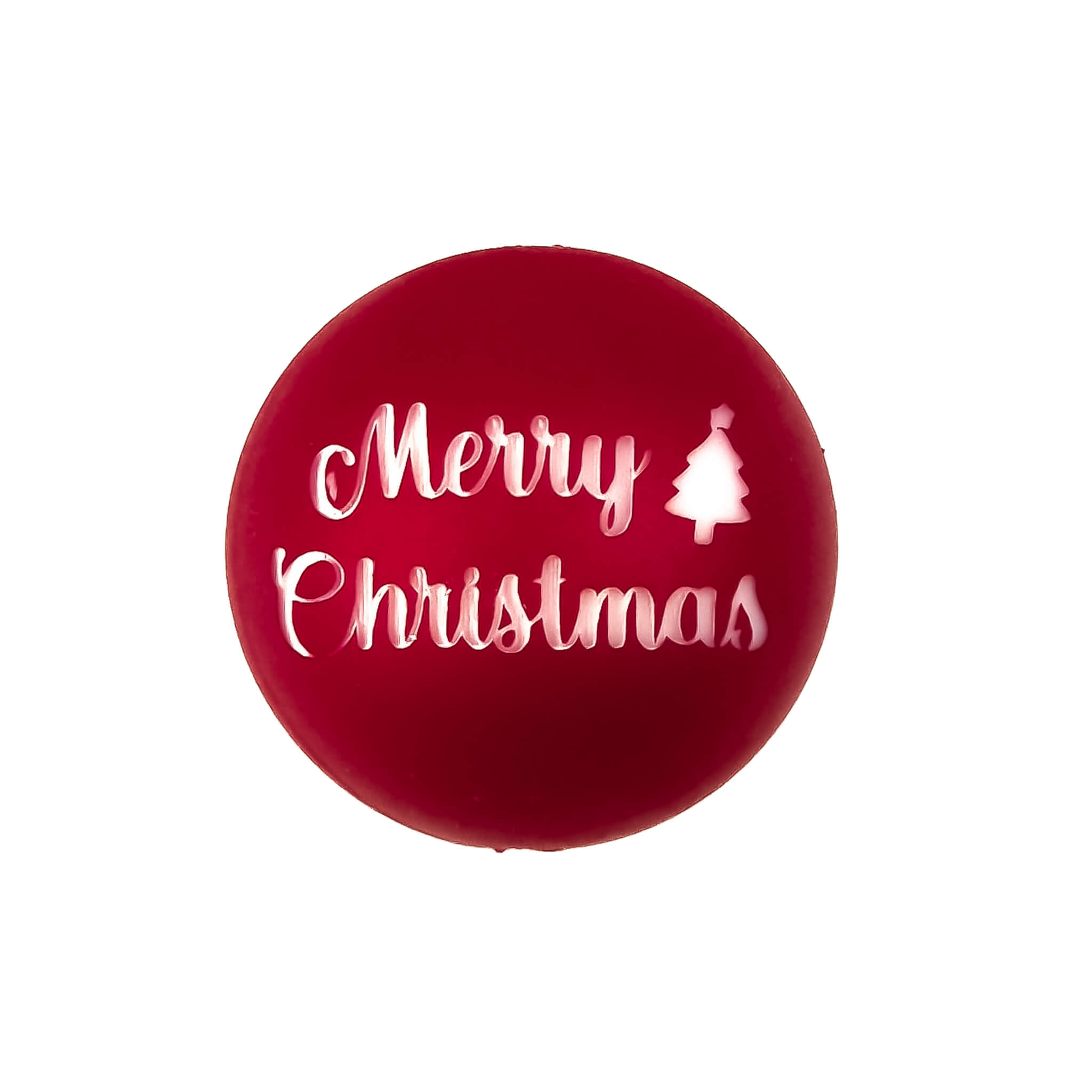 20231221_145623 Silicone Bead - Engraved - Merry Christmas- Red Nugget - Image 1