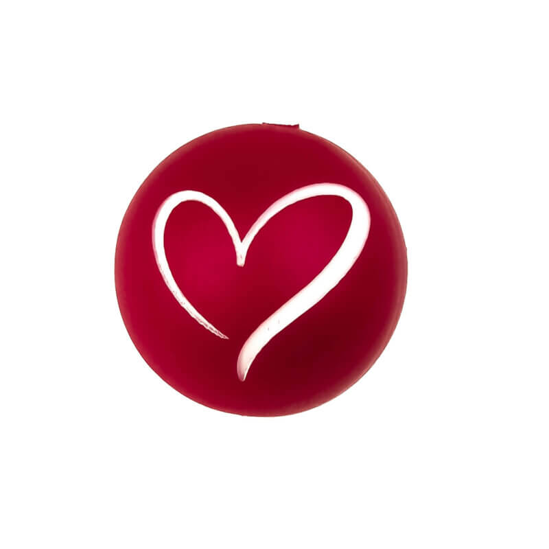 Silicone Bead - Engraved - Heart- Red Nugget