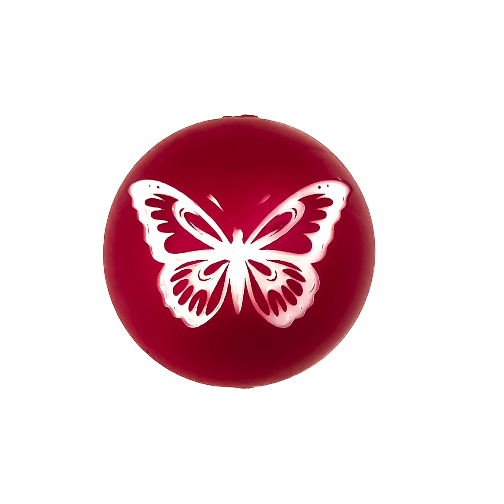 20231221_150519 Silicone Bead - Engraved - Butterfly - Red Nugget - Image 1
