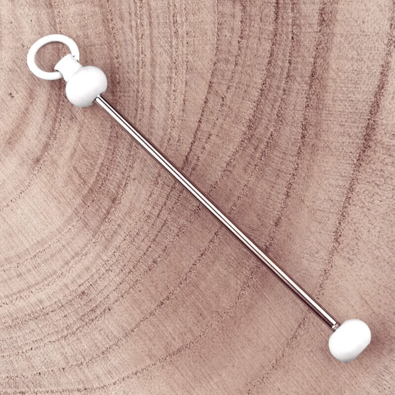 Anhänger mit Gewinde - Stab - Weiß