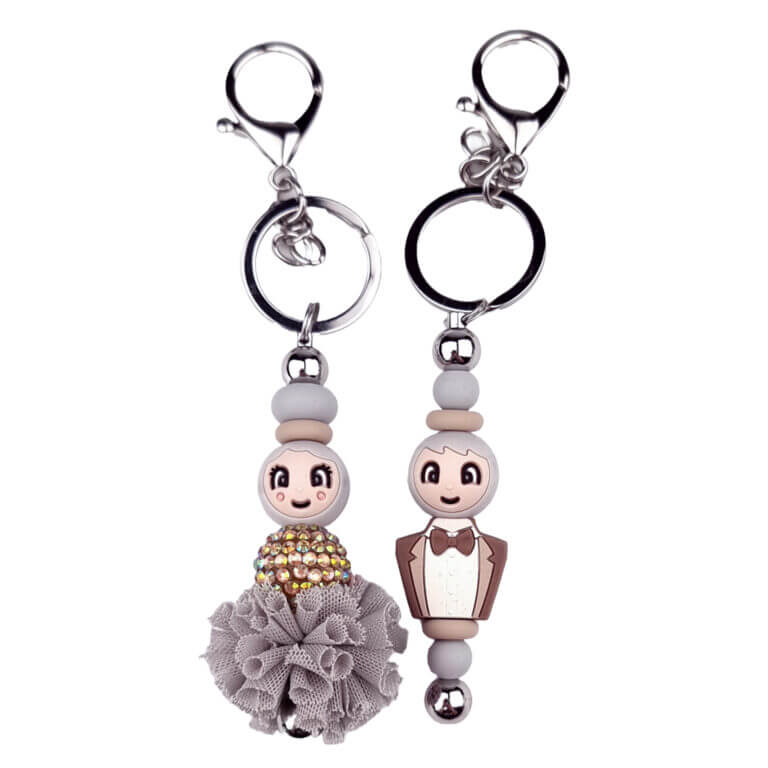 Set de perles en silicone grand-père grand-mère DIY faire votre propre perles de porte-clés