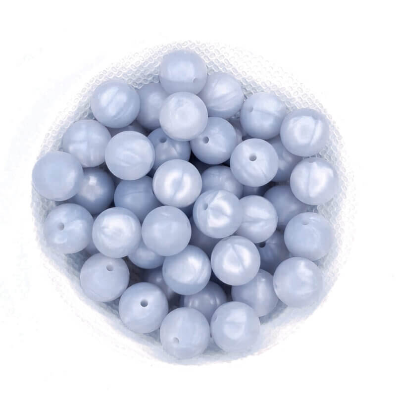 Silikonperlen - Metallisch eisgrau - Nach Farbe einkaufen