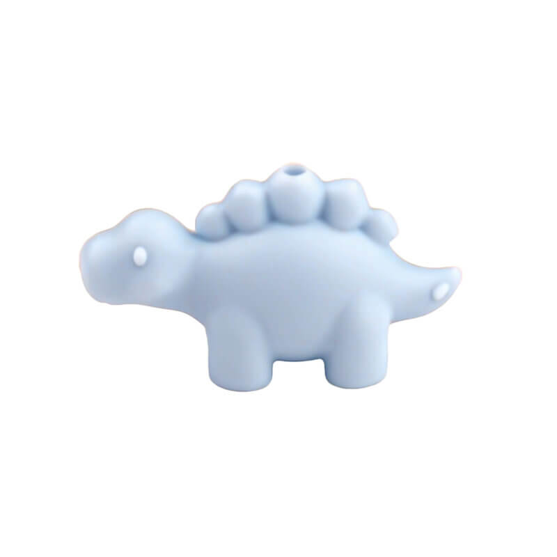 Silikonperle - 3D - Stegosaurus - Helles Puderblau