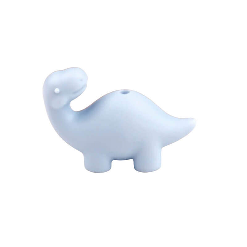 Silikonperle - 3D - Brontosaurus - Helles Puderblau