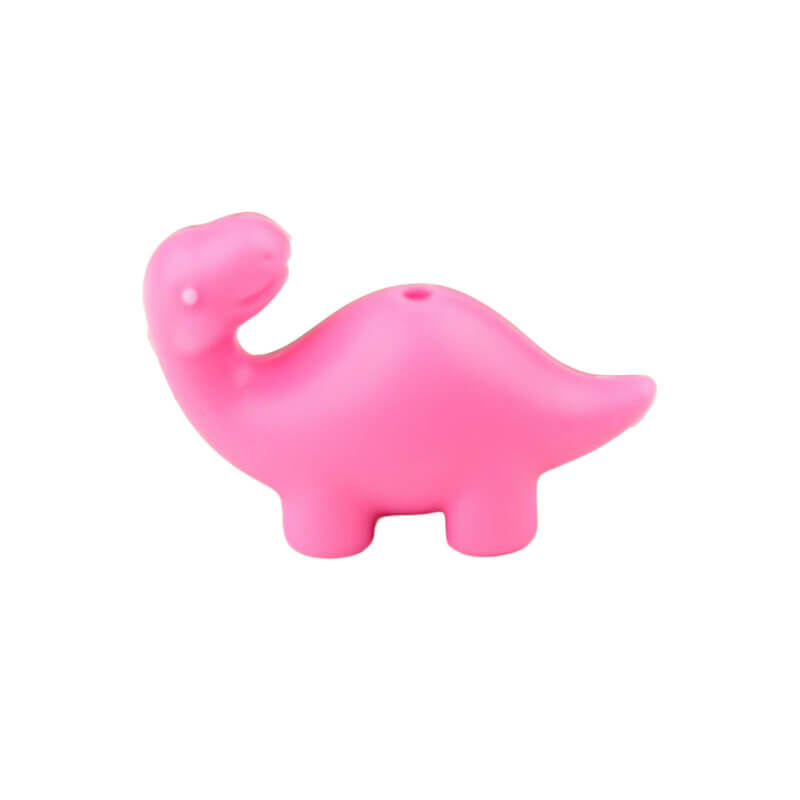 Silikonperle - 3D - Brontosaurus - Rosa
