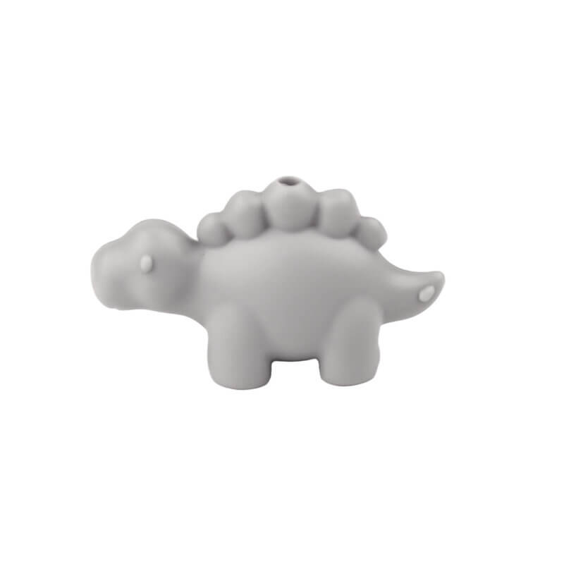 Silikonperle - 3D - Stegosaurus - Grau