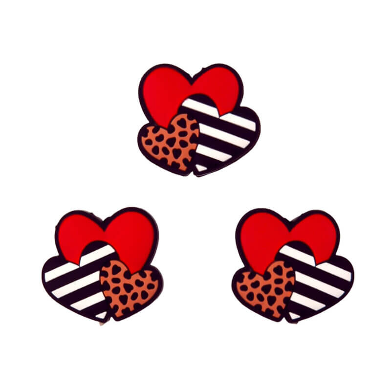 Siliconen kralen - Hartjes (Gewoon/Zebra/Panter) - Kraal
