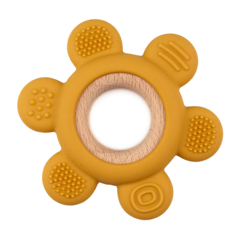 Silikon und Holz - Blume - Ockergelb