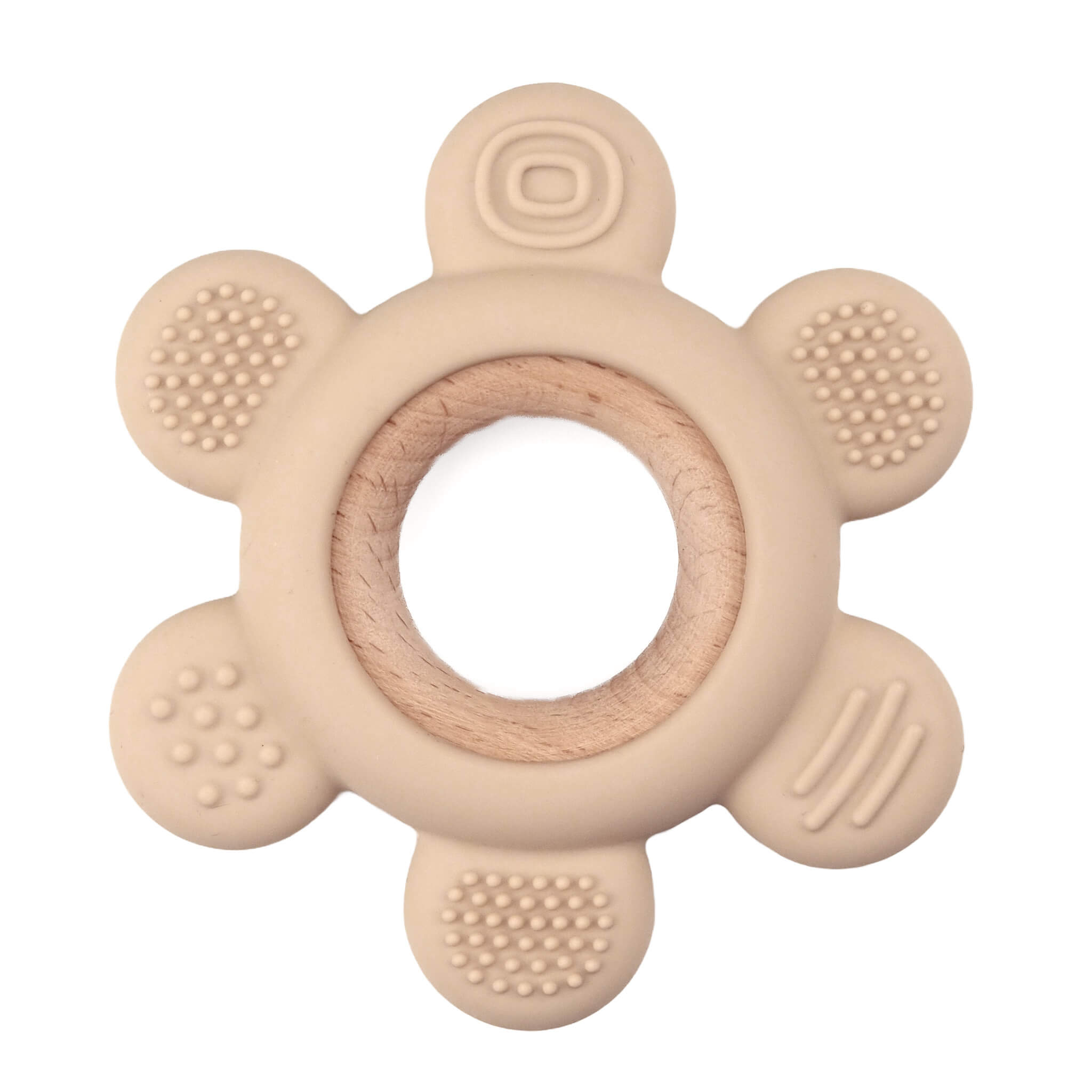 Siliconen en Hout - Bloem - Old Lace Siliconen en Hout - Bloem - Old Lace