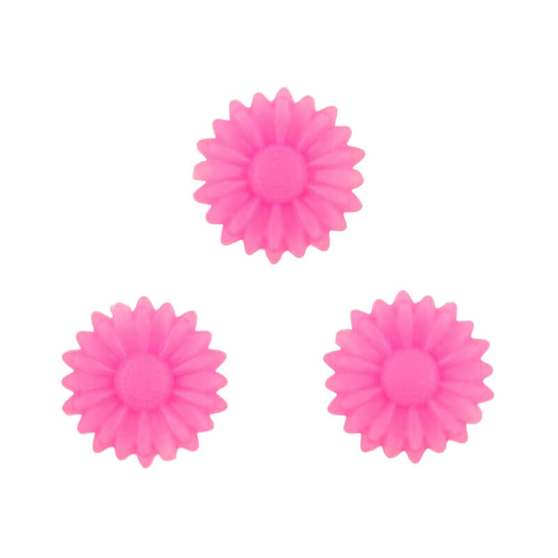 Siliconen  Kraal - Bloemetje/Daisy - 22 mm - Glow in the dark Roze