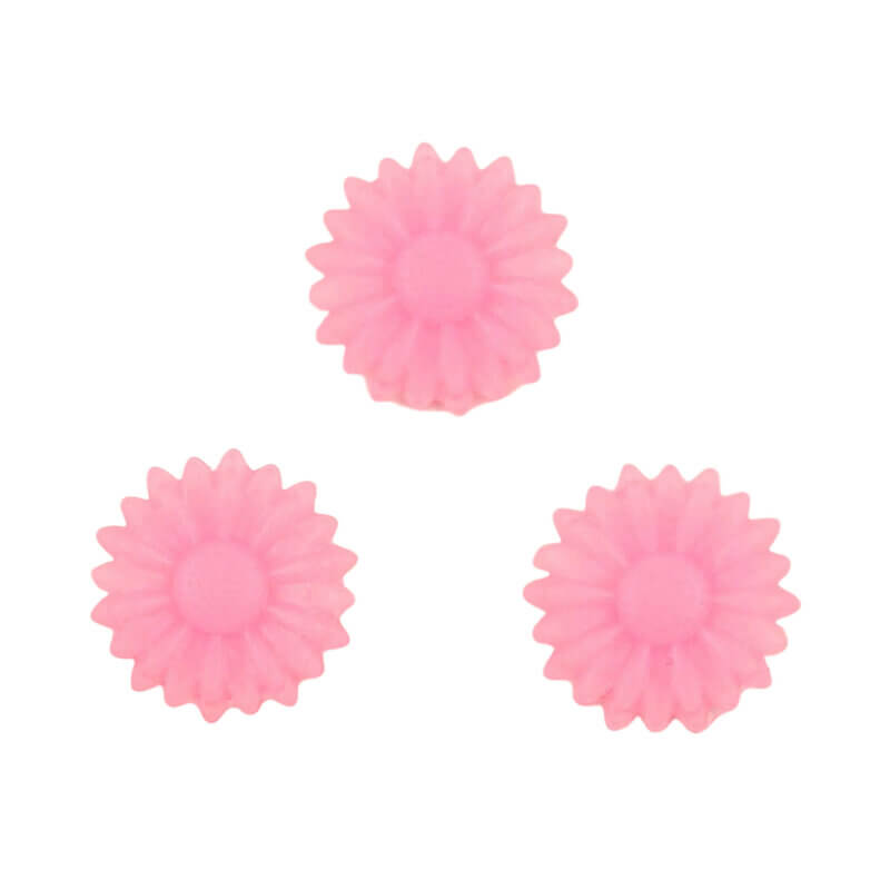 Siliconen  Kraal - Bloemetje/Daisy - 22 mm - Glow in the dark Perzik Roze