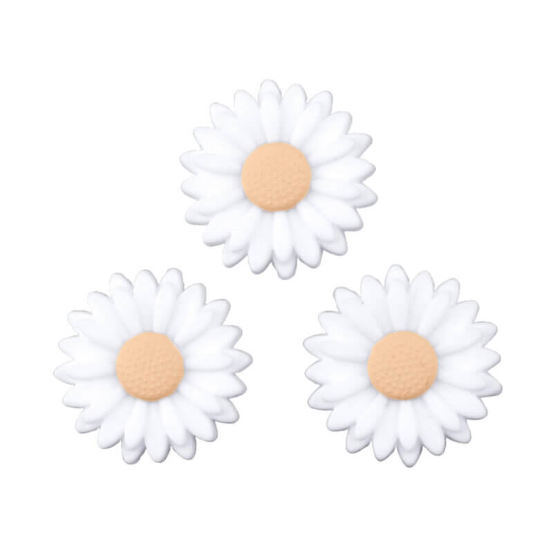 Siliconen  Kraal - Bloemetje/Daisy - 30 mm -Wit / Ivory