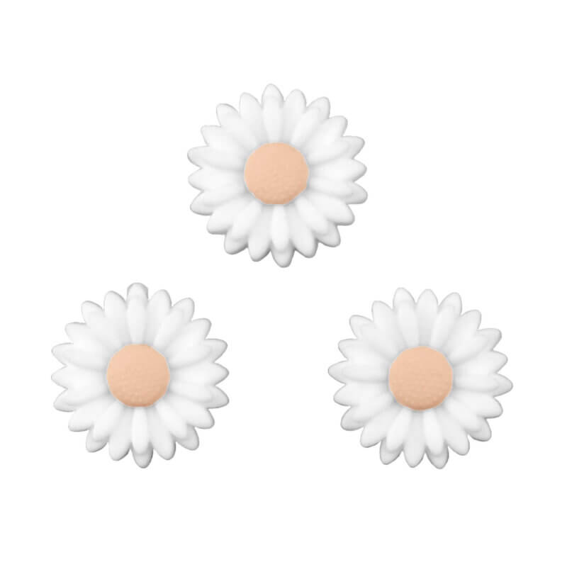 Siliconen  Kraal - Bloemetje/Daisy - 22 mm - Wit / Ivory