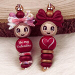 Siliconen kralen - Strik - Verticaal Rijggat - Red Nugget Print - Afbeelding 6