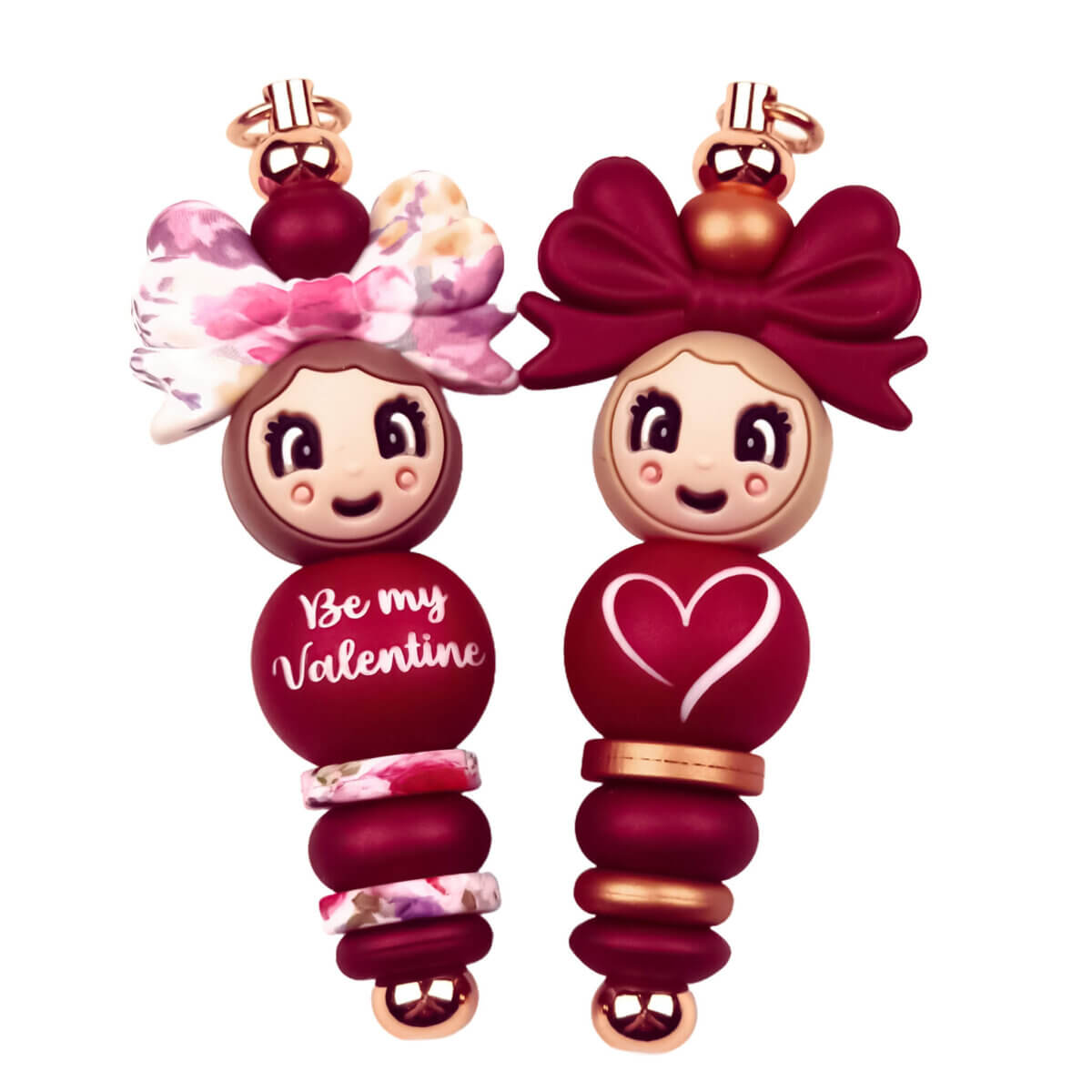 Silikonperlen - Mini Abacus - 12 x 4 mm - Roter Nugget Druck – Bild 6