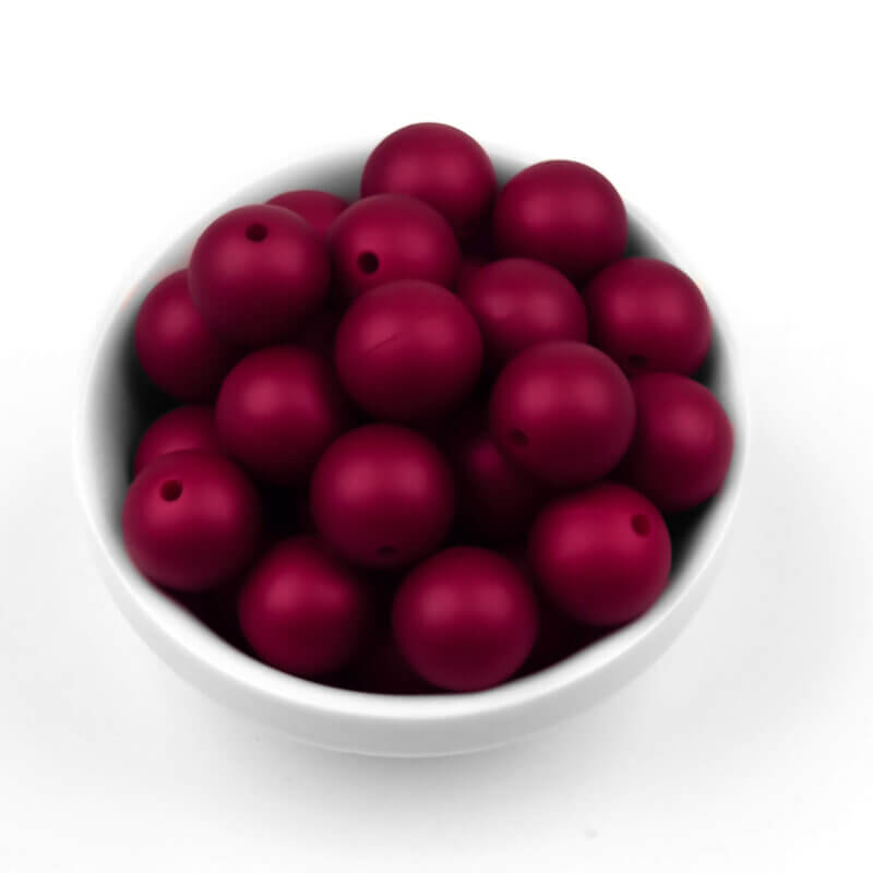 Siliconen kralen 20 mm - Rond - Red Nugget Print