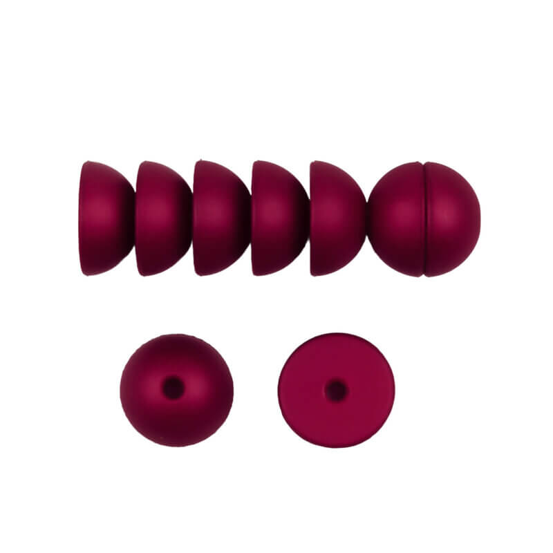 Silikonperlen 12 mm - Halbkugeln - Red Nugget