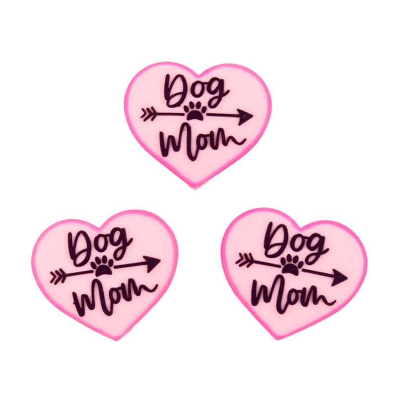 Siliconen Kraal -  Dog Mom -Roze