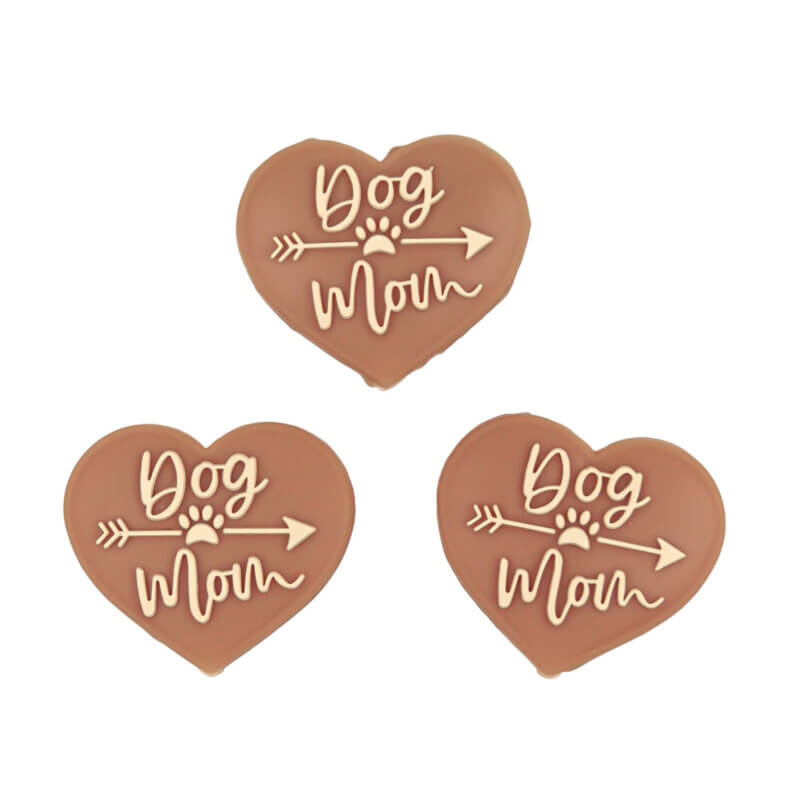 Siliconen Kraal -  Dog Mom -Milk Chocolate