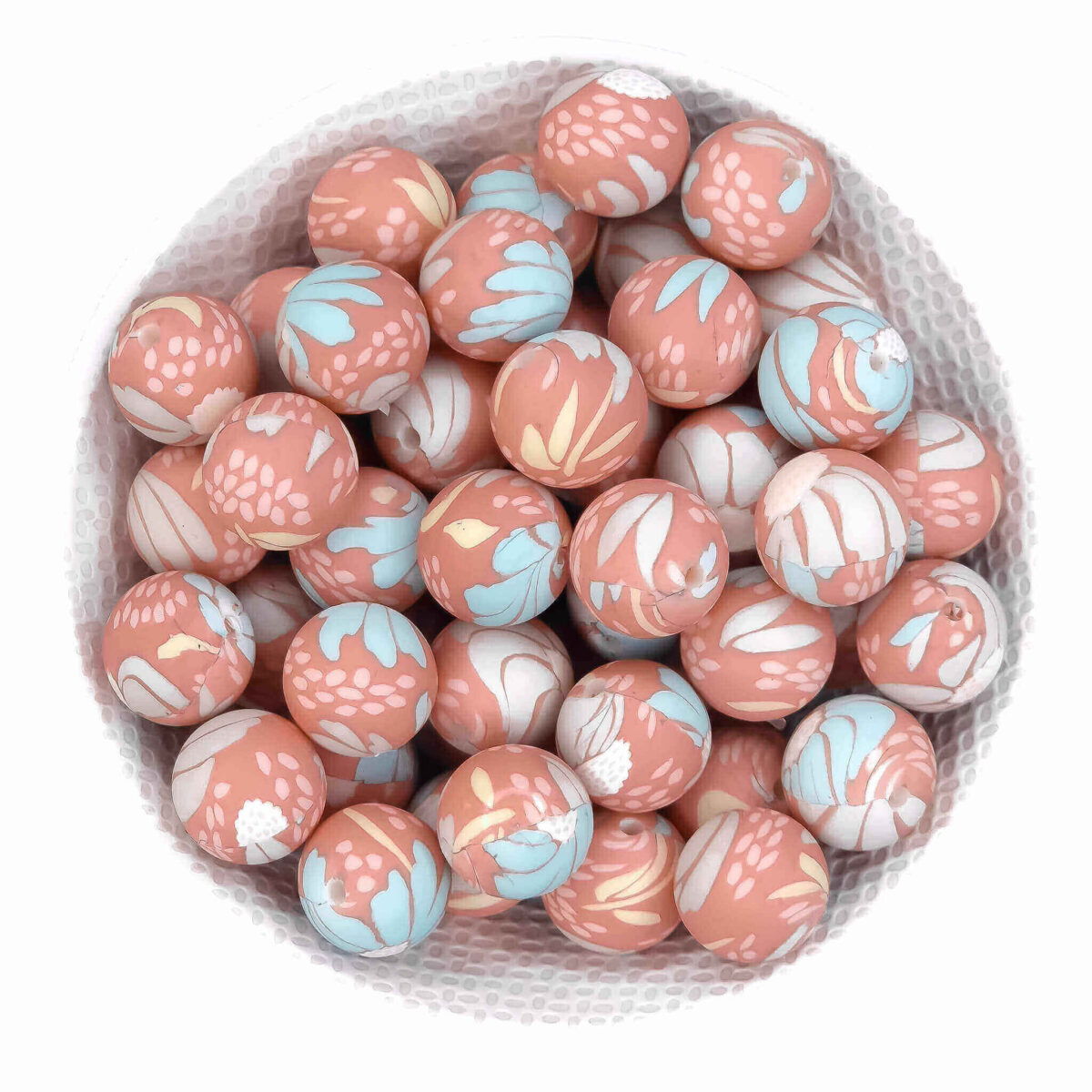 Perles en silicone - Hexagone - 14 mm - Passiflora Print – Image 2