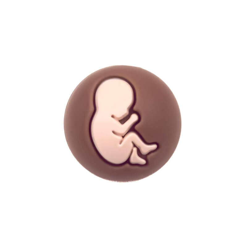 Silikonperlen Babybauch Brownie 21 mm Großhandel bpa frei
