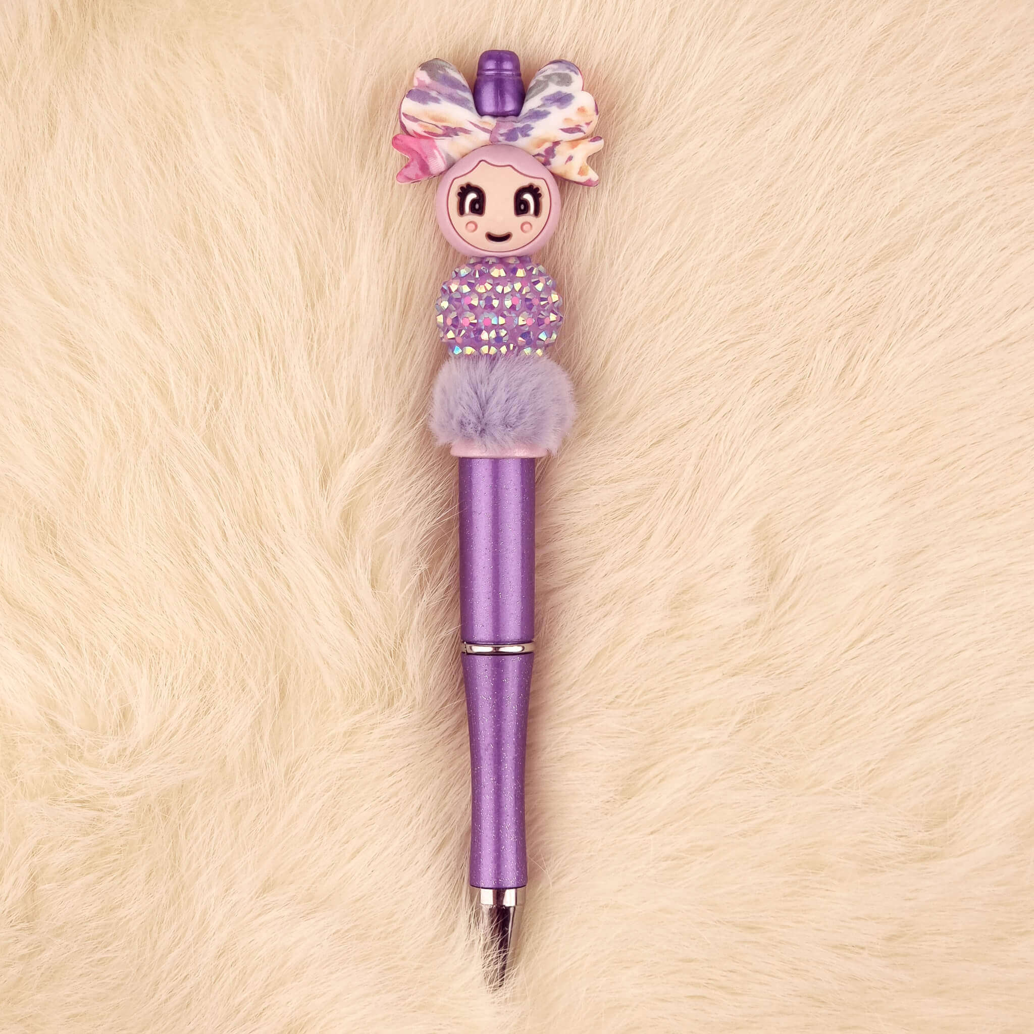 Starter-Set Perlenstift selbstgemachtes Pulver lila Glückspuppe Pompon Starter-Set Perlenstift selbstgemachtes Pulver lila Glückspuppe Pompon