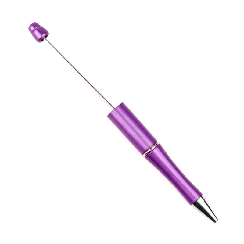 Cadeau en perles pour stylos Lilas métallisé