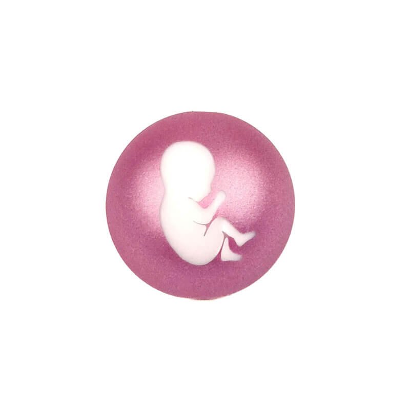 Silikonperlen graviert Rose Nugget Baby Werbegeschenk Hebamme