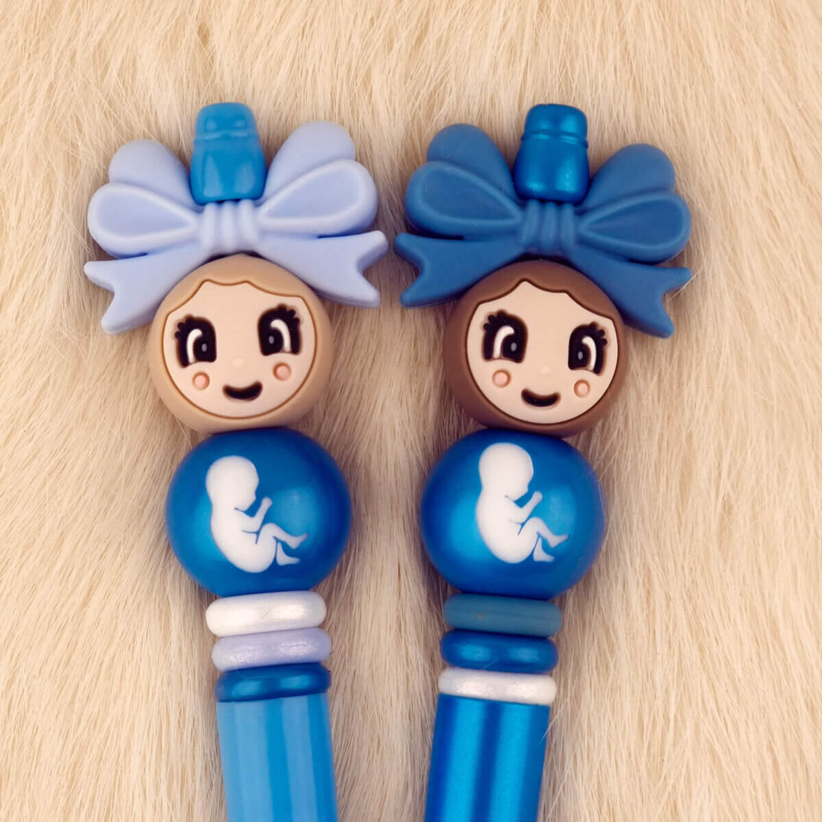 DIY Siliconen Kralen Pakket - Pennen Blue Nugget Baby - Afbeelding 2