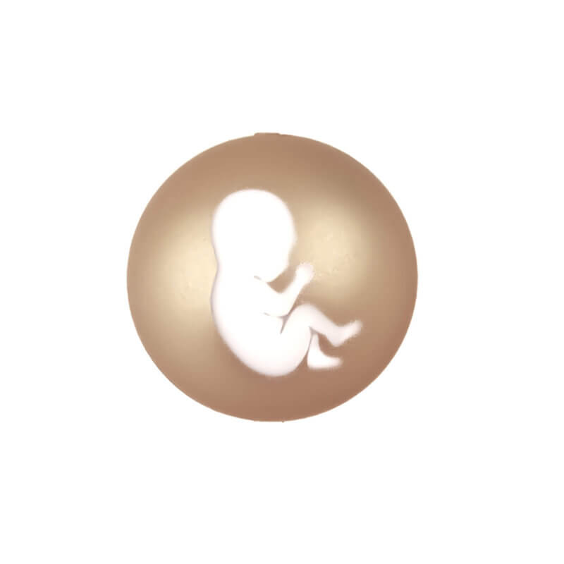 Silikonperlen graviert Champagner Nugget Baby Werbegeschenk Hebamme