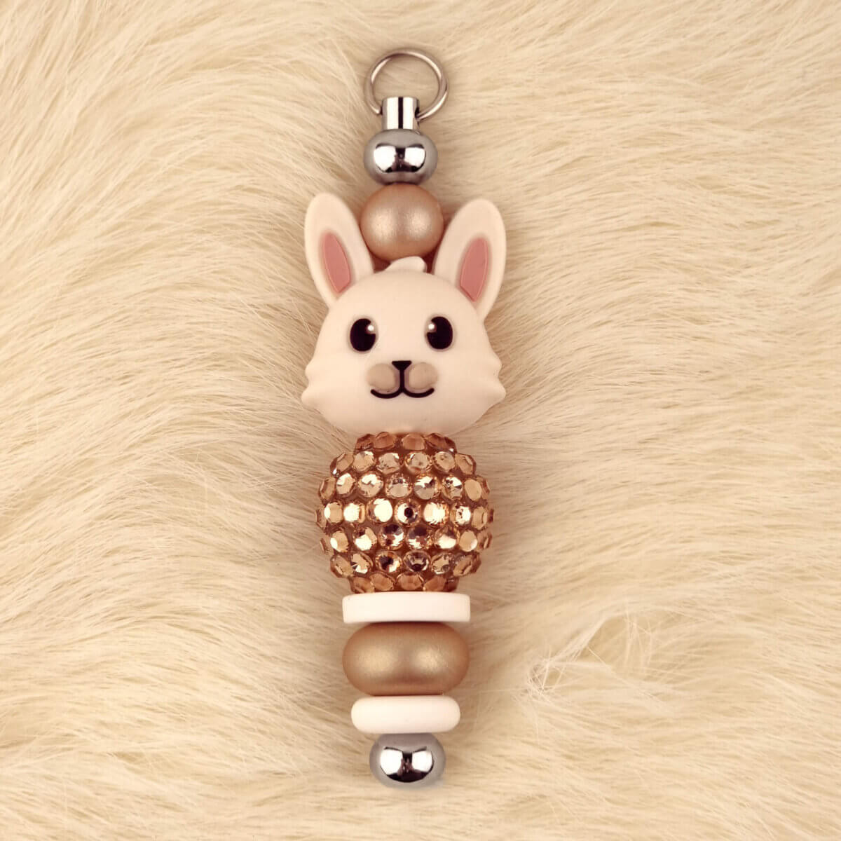 Silikon Perlen Kaninchen Schlüsselanhänger Ostern Anhänger