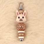 Silikon Perlen Kaninchen Schlüsselanhänger Ostern Anhänger