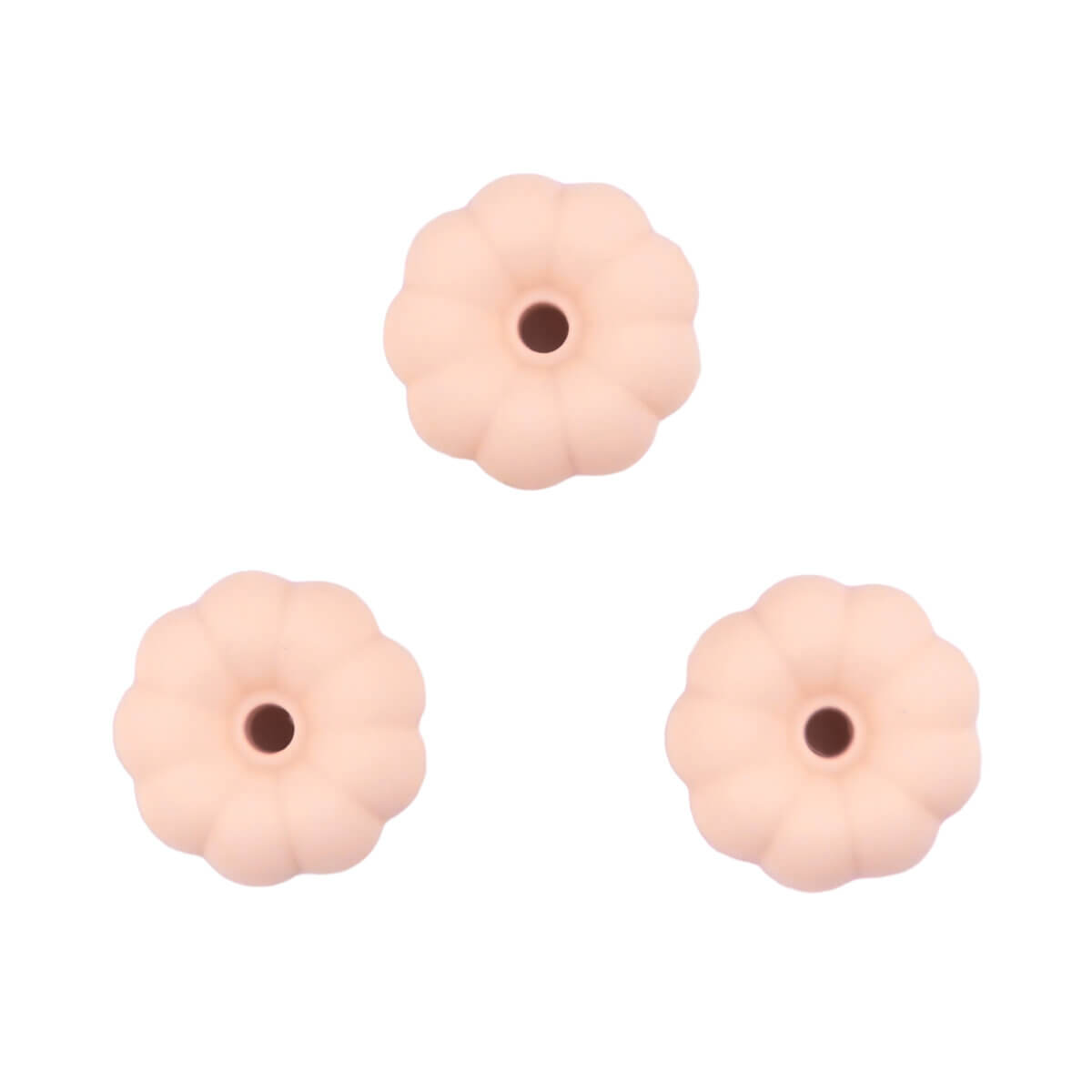 Siliconen Kralen Groothandel Pompoen Speenkoord Bijtring Sleutelhanger Licht Perzik