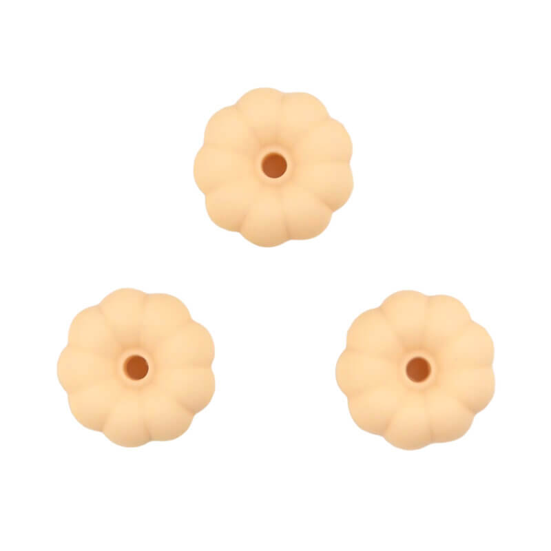 Silikonperlen Großhandel Kürbis Schnuller Schnur Beißring Schlüsselanhänger Apricot