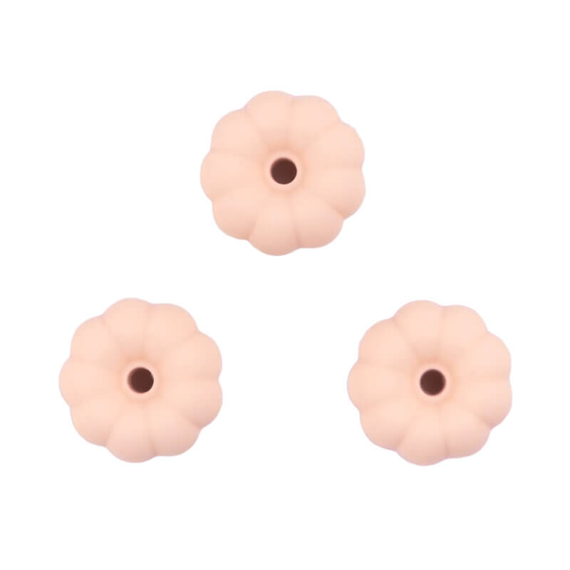 Silikonperlen Großhandel Kürbis Schnuller Schnur Beißring Schlüsselanhänger Hell Pfirsich