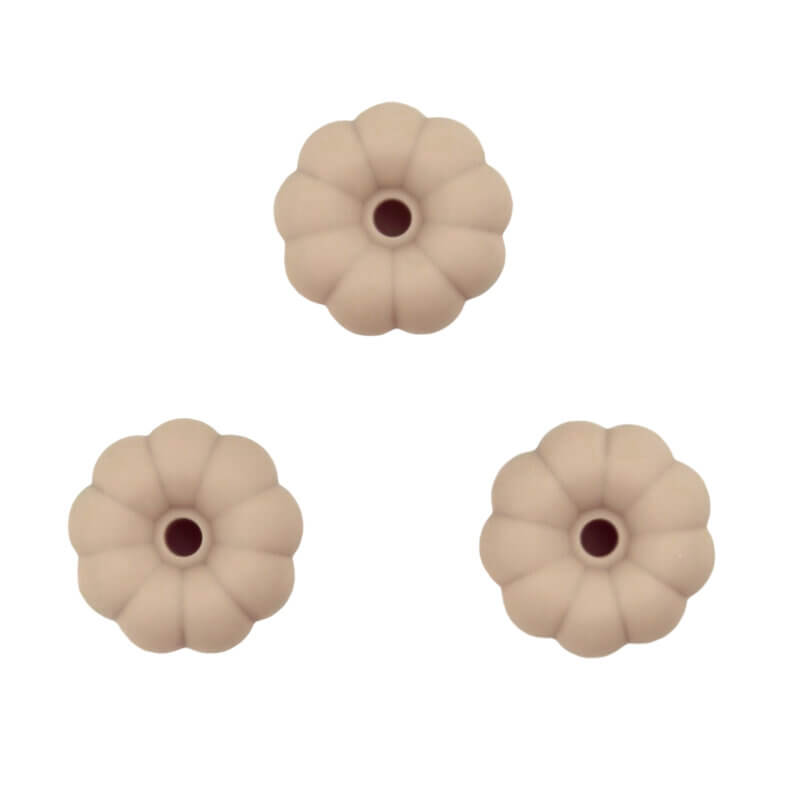 Silikonperlen Großhandel Kürbis Schnuller Schnur Beißring Schlüsselanhänger Taupe