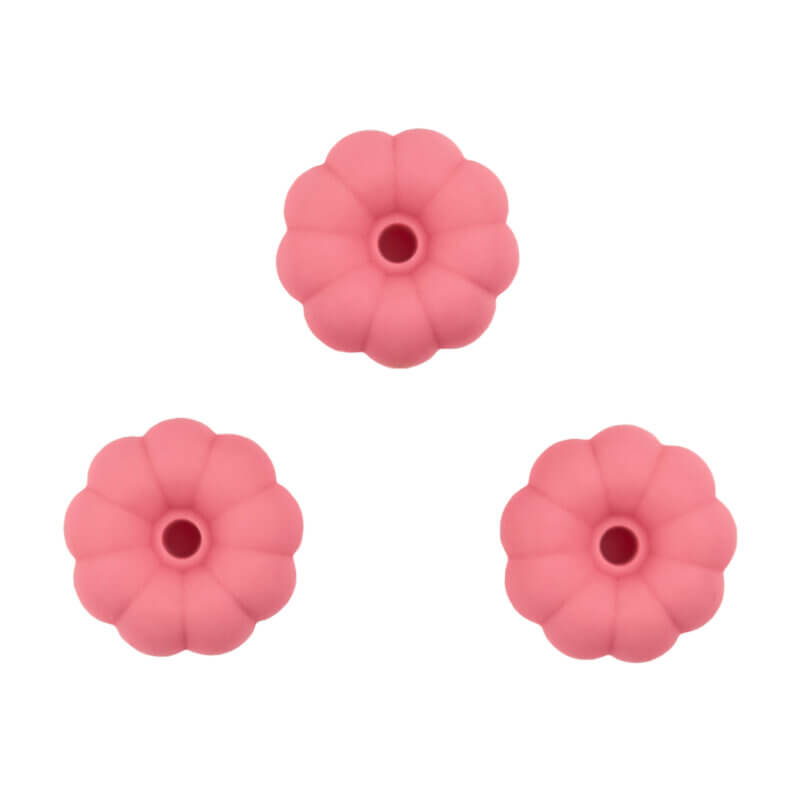 Silikonperlen Großhandel Kürbis Schnuller Schnur Beißring Schlüsselanhänger Puder rosa