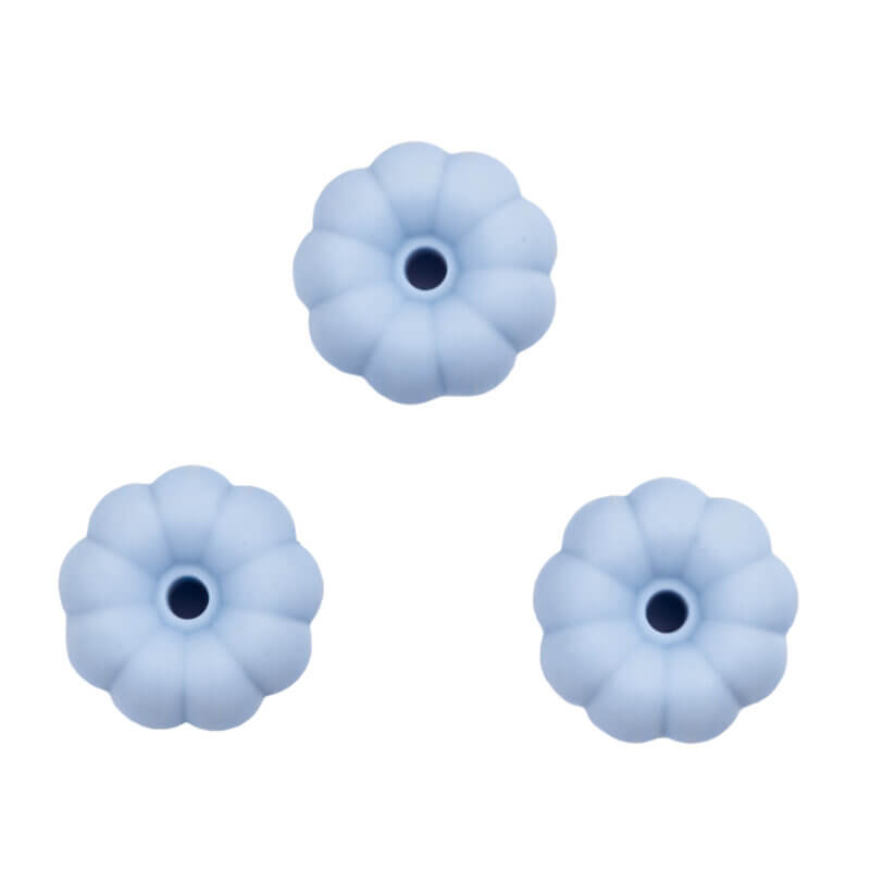 Silikonperlen Großhandel Kürbis Schnuller Schnur Beißring Schlüsselanhänger Licht Pulver blau