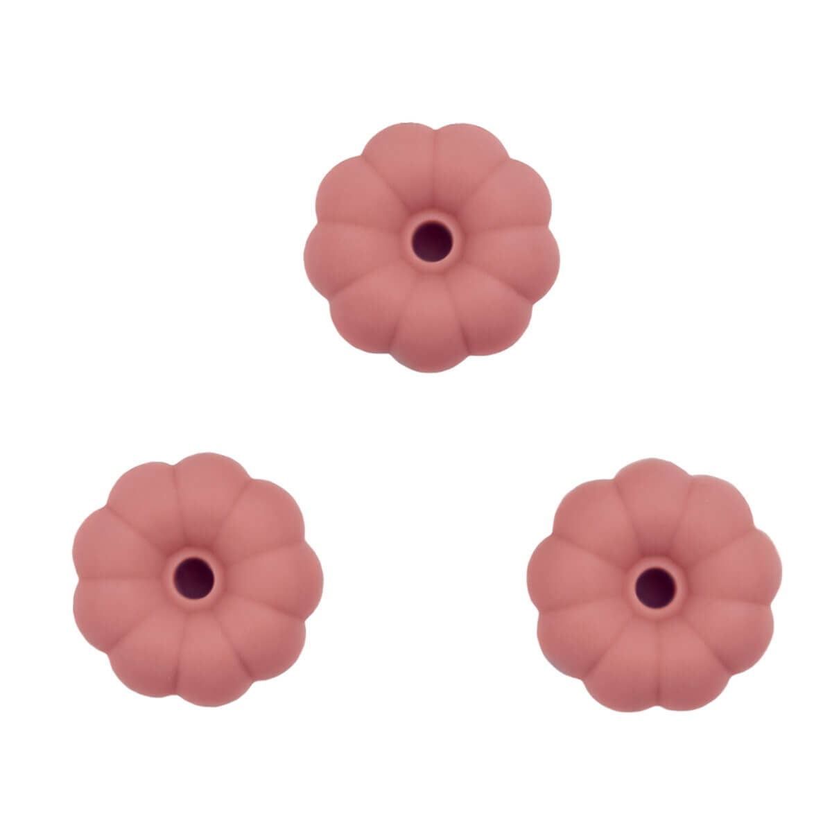 Siliconen Kralen Groothandel Pompoen Speenkoord Bijtring Sleutelhanger Rosewood