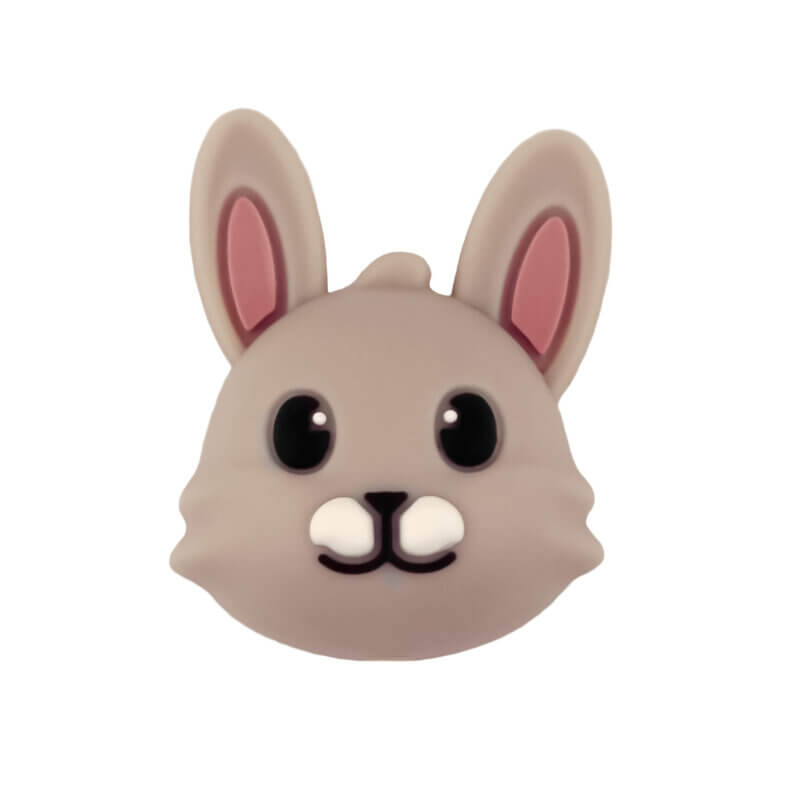 Silikon Perle Kaninchen Schnuller Schnur Beißring Großhandel bpa frei taupe